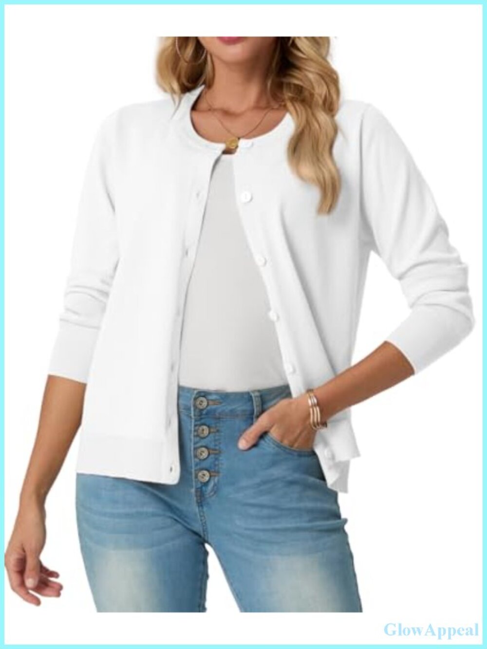 Womens Lightweight Knit Button Up Cardigan Sweater Long Sleeve Business Casual